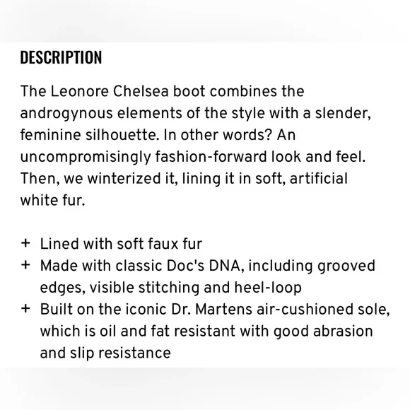 NWT Dr. Martens 2976 Faux Fur Lined Leather Chelsea in Black Burnished Wyoming - Picture 11 of 15